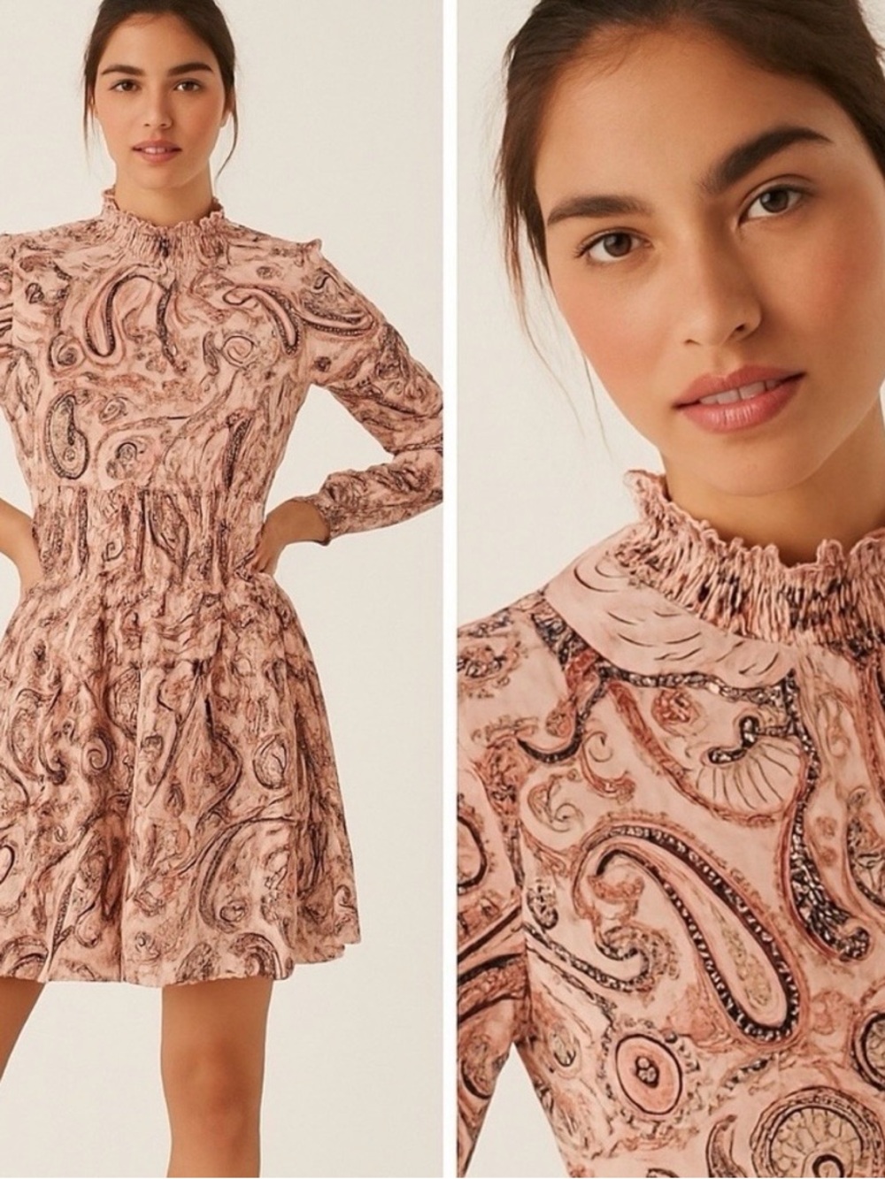 Anthropologie Cady Tiered Smocked Mini Dress XS NWOT